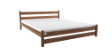 Drewniane łóżko do sypialni z zagłówkiem