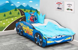 łóżko dziecięce w kształcie samochodu Zyg-Zak Niebieski