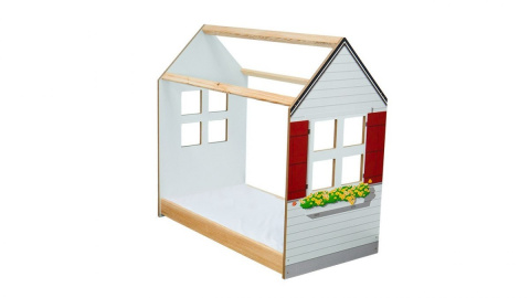 Łóżko drewniane dla dziecka domek w stylu skandynawskim