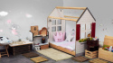 Łóżko drewniane dla dziecka domek w stylu skandynawskim